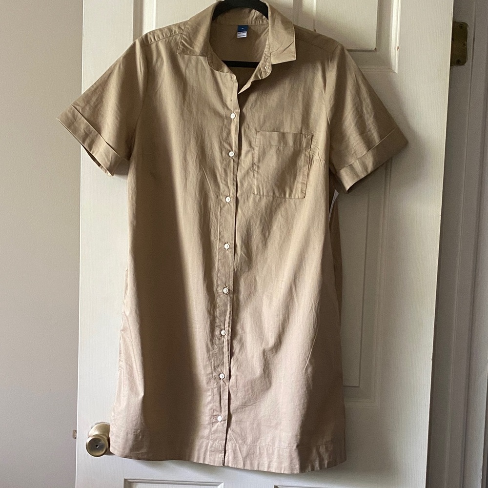 Old Navy Khaki Shirt Dress